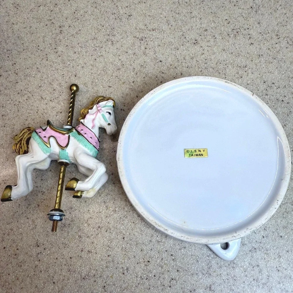 Vintage JSNY Carrousel Candy Dish Handpainted Carousel‎ Horse Trinket Bowl 9078